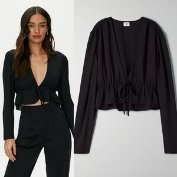 Aritzia Tops - NWT Aritzia Sunday Best Kimberly Black Blouse NWT